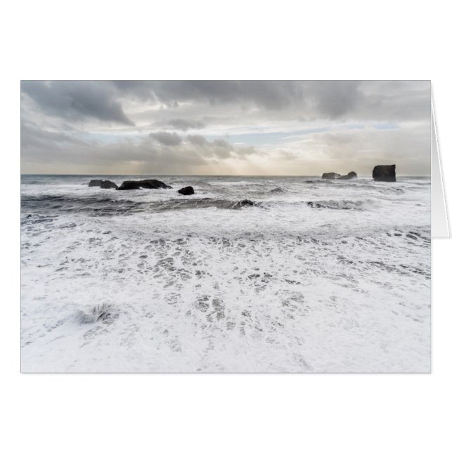 Pale foamy ocean seascape, Iceland (Front Horizontal)