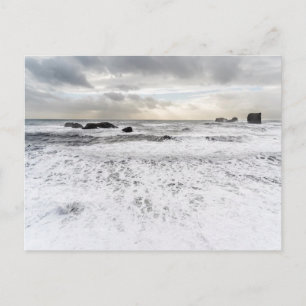 Pale foamy ocean seascape, Iceland Postcard