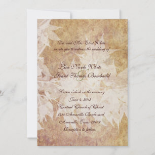Pale Ghost Leaves Wedding Invitations