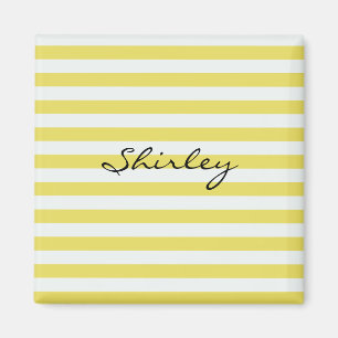 Pale Gold and White Stripes by Shirley Taylor Magnet
