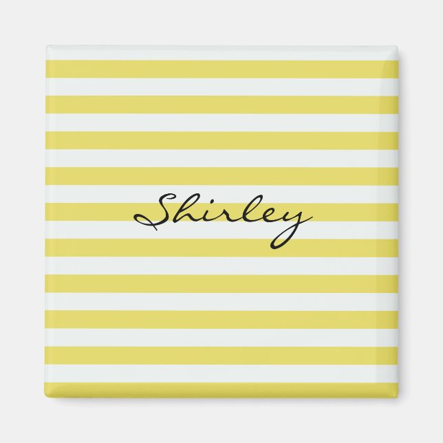 Pale Gold and White Stripes by Shirley Taylor Magnet (Front)