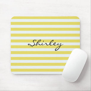 Pale Gold and White Stripes by Shirley Taylor Mouse Pad