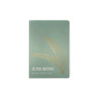 PALE GOLD BLUE AQUA LEATHER PALM LEAVES MONOGRAM