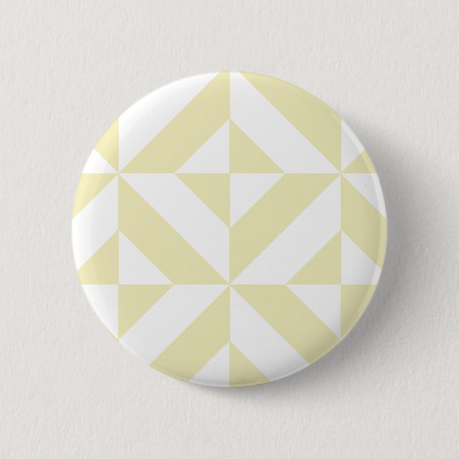 Pale Gold Geometric Deco Cube Pattern 6 Cm Round Badge (Front)