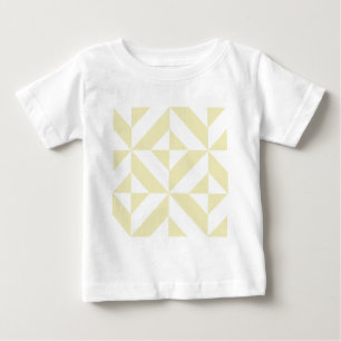 Pale Gold Geometric Deco Cube Pattern Baby T-Shirt