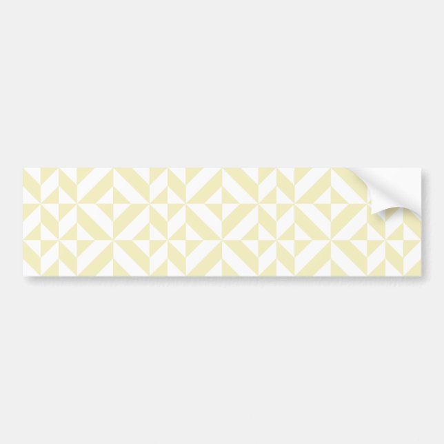 Pale Gold Geometric Deco Cube Pattern Bumper Sticker (Front)