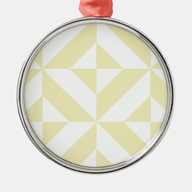 Pale Gold Geometric Deco Cube Pattern Metal Tree Decoration (Front)