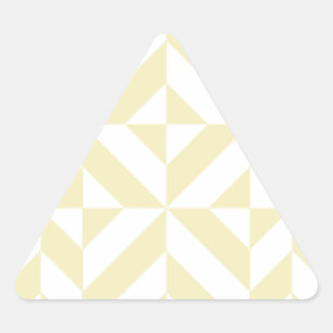 Pale Gold Geometric Deco Cube Pattern Triangle Sticker