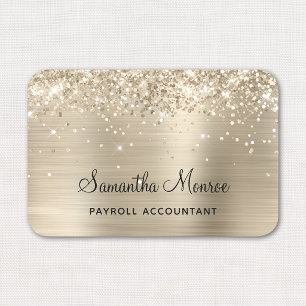Pale Gold Glitter and Foil Name Tag