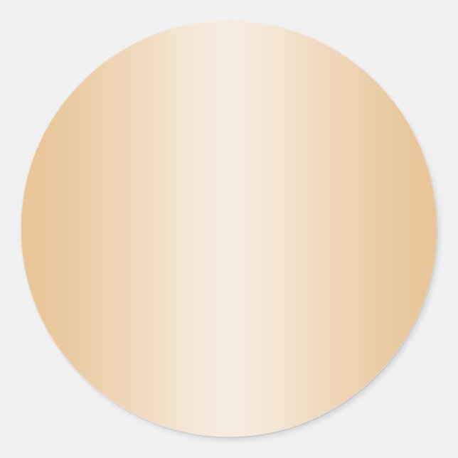 Pale Gold Gradient Blank Classic Round Sticker (Front)