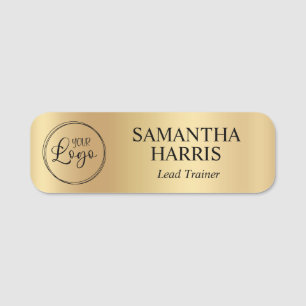 Pale Gold Shimmer Logo Name Tag