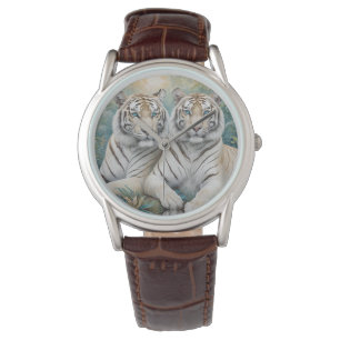 Pale Golden Tigers in a Blue Green Jungle Watch