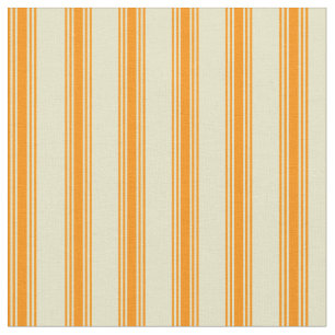 Pale Goldenrod and Dark Orange Lines Fabric