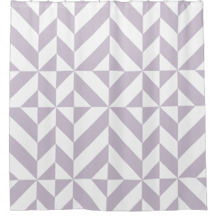 Pale Grape Geometric Deco Cube Shower Curtain