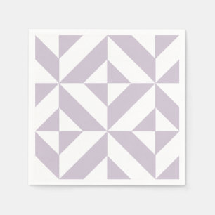 Pale Grape Geometric Deco Pattern Napkin