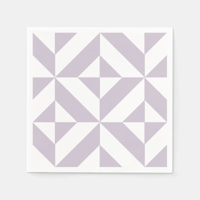 Pale Grape Geometric Deco Pattern Napkin (Front)