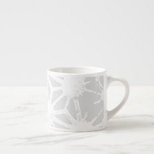 Pale gray geometric pattern espresso cup