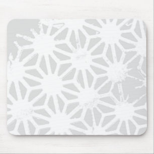 Pale gray geometric pattern mouse pad