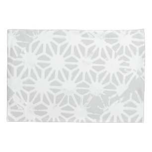 Pale gray geometric pattern pillowcase