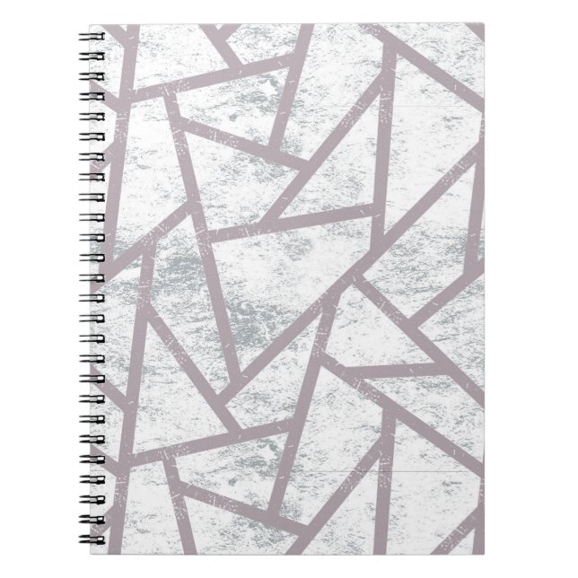 Pale gray mosaic pattern notebook (Front)