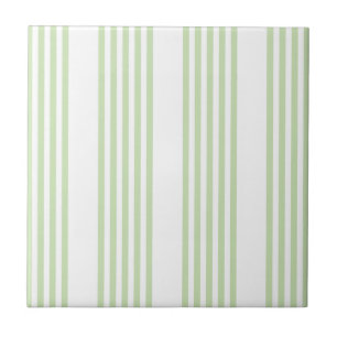 Pale green and beige five stripes pattern ceramic  tile