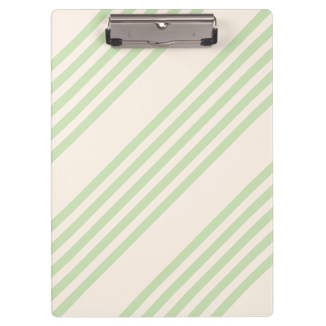 Pale green and beige five stripes pattern clipboard (Front)