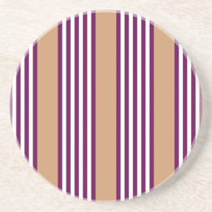 Pale green and beige five stripes pattern coaster