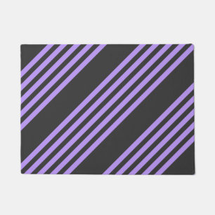 Pale green and beige five stripes pattern doormat