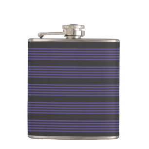 Pale green and beige five stripes pattern hip flas flask