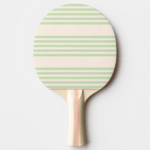 Pale green and beige five stripes pattern ping pong paddle