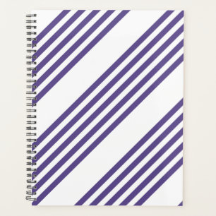Pale green and beige five stripes pattern planner