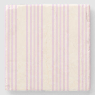 Pale green and beige five stripes pattern stone co coaster