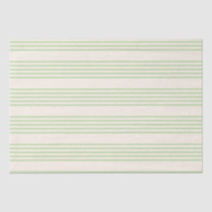 Pale green and beige five stripes pattern tissue paper