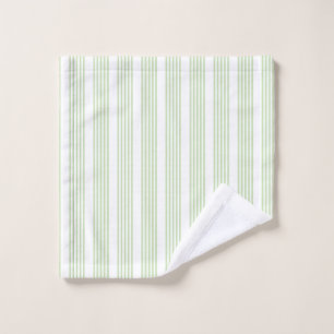 Pale green and beige five stripes pattern wash clo cloth