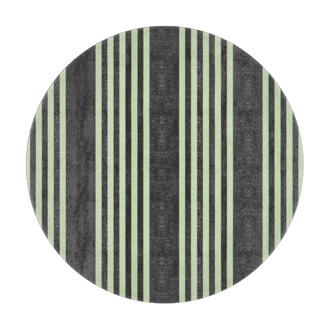 Pale green and charcoal five stripes pattern cutting board (Front)