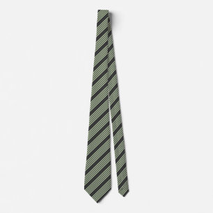 Pale green and charcoal five stripes pattern tie