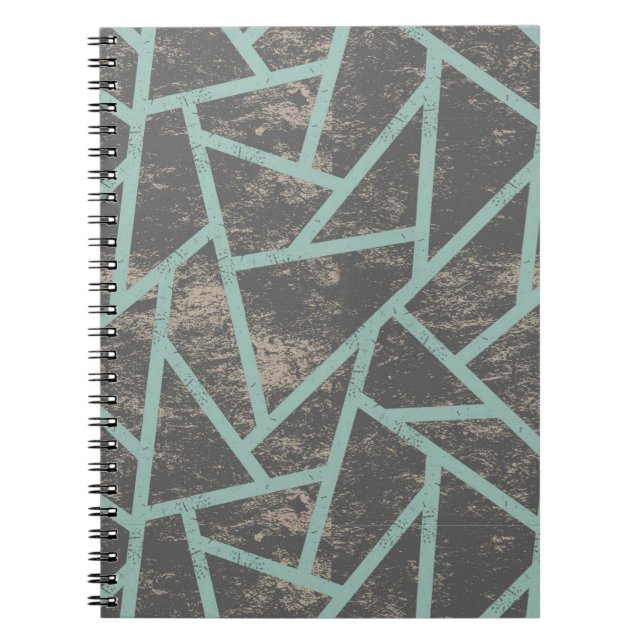 Pale green and gray mosaic pattern notebook (Front)