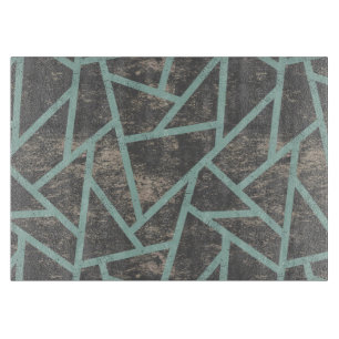 Pale green and grey mosaic pattern cutting board