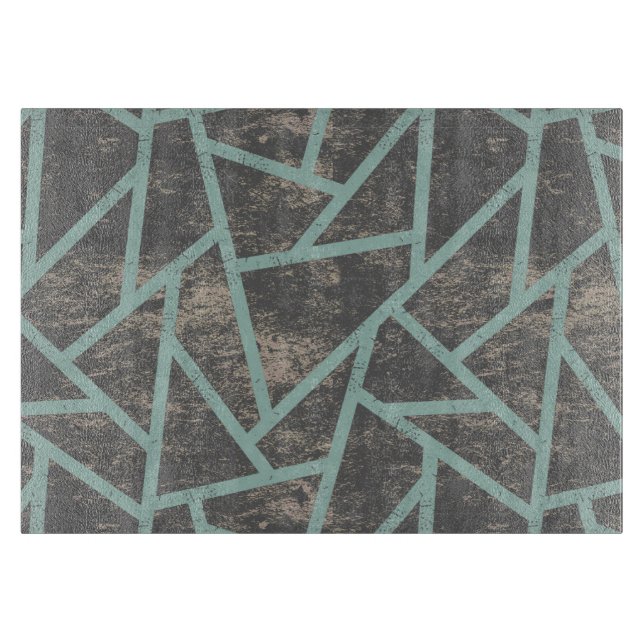 Pale green and grey mosaic pattern cutting board (Front)
