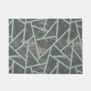 Pale green and grey mosaic pattern doormat