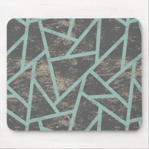 Pale green and grey mosaic pattern mouse pad