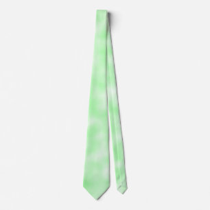 Pale Green and White Abstract Clouds Pattern Tie