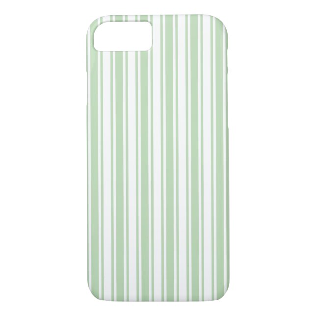 Pale green and white candy stripes Case-Mate iPhone case (Back)