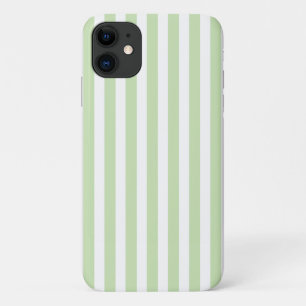 Pale green and white candy stripes Case-Mate iPhone case
