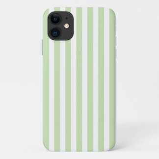 Pale green and white candy stripes Case-Mate iPhone case