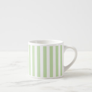 Pale green and white candy stripes espresso cup