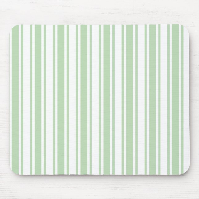 Pale green and white candy stripes mouse pad (Front)
