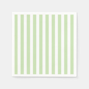 Pale green and white candy stripes napkin