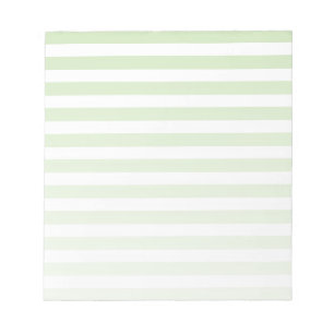 Pale green and white candy stripes notepad