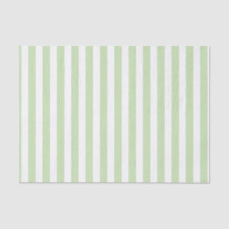 Pale green and white candy stripes tissue paper
